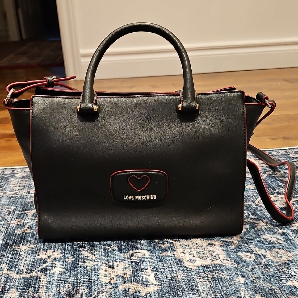 Love Moschino Black and Red Satchel